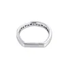 Cluster Ringe Echtes 925 Sterling Silber Für Frauen Logo Bar Stapelring Verlobung Hochzeit Statement Schmuck Anillos Bague Großhandel
