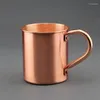 Mugs Moscow Mule Mug Pure Copper Solid Smooth Without Inside Liner For Cocktail Coffee Beer Milk Water Cup Home Bar Drinkware