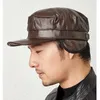 Ball Caps 2024 Wholesale Spring Autumn Thermal Genuine Leather Hats Woman Cap Cadet Man Military Hat Cowhide