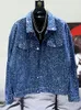 PFHQ Niche Design Street Sequin Denim Jacket Herenpersoonlijkheid Knappe glanzende jas Hoge kwaliteit Elegant Trendy 2023 Lente 240202