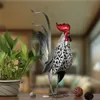 Tooarts Iron Chicken Figure Cockerel Statues Sculptures Seat Outdoor Backyard Decor Rooster Figurer Garden Ladder Art Crafts 240119