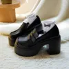 Chaussures habillées Mocassins de hauteur en centimètres Nouvelle petite taille Semelle épaisse Taille de talon haut Chaussures en cuir de style britannique Édition pour enfants