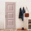 Autocollant de porte en bois Vintage réaliste 3D, papier peint décoratif pour la maison, affiche en PVC amovible sur la conception de la porte pour le salon de l'appartement 240118