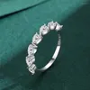 Cluster Rings JIALY Classic European Water Droplet CZ S925 Sterling Silver Stacked Finger Ring For Women Birthday Wedding Jewelry R0260