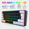 60% Wired Gaming Keyboard RGB Backlight Ultra Compact Mini -tangentbord Vattentät Small Compact 61 Tangenttangentbord för PCMAC -spelare 240119