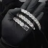 Collier de Tennis hip hop Rock-candy en argent 925, bijoux à la mode, 10mm/12mm, Moissanite, avec chaîne carrée en Moissanite de Tennis