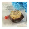 Gift Wrap 50Pcs Clear Casket Pvc Storage Boxes Birthday Baby Shower Wedding Party Favor Holder 8Cm Candy Cake Case Drop Delivery Hom Dh7S5