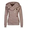 Varm mode kvinnor hoodie asymmetric sido blixtlås dragkammare smal långärmad tröja jacka topp kappa kvinnliga tröja 240125