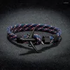 Bracelets de charme Bracelet d'avion Mode Alliage Ancre Bracelets Tressé Polyester Corde Couple Pour Femmes Hommes Cadeaux