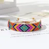 Link pulseiras zhongvi turco olho charme pulseira para mulheres boêmio artesanal miyuki grânulo colorido jóias atacado amizade