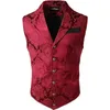 Mannen Elegant Vest Bloem Slim Fit Mannelijke Pak Vest Jurk Formele Jas voor Bruiloft Casual Vintage 240119