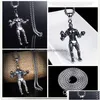 Pendant Necklaces Power Stainless Steel Bodybuilder Necklace Ancient Sier Man Dumbbell With Chain Hip Hop Jewelry Will And Sandy Dro Dhr9B