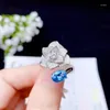 Cluster Rings KJJEAXCMY Fine Jewelry Natural Blue Topaz 925 Sterling Silver Women Gemstone Ring Support Test Elegant