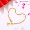 Link Bracelets XP Jewelry -- 18cm Small Rope Bell Bracelet For Women Men Pure Gold Color Fashion Lead And Nickel Free