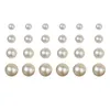 Stud Earrings Simple Design Fashion 12 Pairs/set Simulated Pearl For Women Jewelry Gift Geometric Ear
