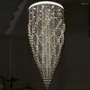 Lustres Grande Contemporâneo El Lobby Hall Ballroom Long Height K9 Cristal Modern Lighting Chandelier