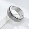 Band Rings Gold Mesh Ring Stainless Steel Rotary Decompression For Men Women Hiphop Fashion Fine Jewelry Drop Delivery Dh6Xn