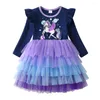 Mädchen Kleider VIKITA Mädchen Einhorn Prinzessin Kleid Kinder Mesh Tüll Ballett Tutu Kuchen Geburtstag Party Leistung Elegante Vestidos