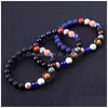 Perlé Univers Système Solaire Soleil Satellite Bracelet Lava Rock Oeil De Tigre Turquoise Pierre Naturelle Perles Bracelets Pour Femmes Hommes Mode Dhzcs