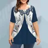 Kobiet Blouses Lady Summer Top 3D Digital Printing Bluzka Ethnic Style