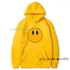 Draw Men's Hoodie Yellow Smiley Face Letters Print Sweatshirt Women's Tshirt Quality Cotton Trend Long Sleeve Hoodies High Street Casual Draw 755