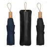 Paraplyer högkvalitativa automatiska paraplyfoldar manliga företag med fast trähandtag retro trefoldare mensgåvor