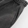 Mäns jeans japansk stil manlig casual byxor grå svart löst passande orolig 2024 bred ben denim jogger kläder