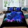 Conjuntos de ropa de cama Juego de funda nórdica de rosa azul Tamaño king 3D Impreso Flor Flores Día de San Valentín Edredón de poliéster botánico