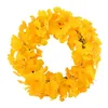 Flores decorativas grinalda artificial reutilizável queda ginkgo folha para interior ao ar livre decoração do feriado folhas amarelas guirlanda porta da frente