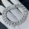 2024 Vendita calda Miami Catena cubana Bracciale Moissanite ghiacciato Pronto per la spedizione Argento 925 per braccialetti con ciondoli da donna regalo da uomo