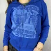 Kvinnors jackor kvinnor y2k estetiska tryckta hoodies tröjor kvinnor höst vintage hip-hop streetwear kvinnlig kappa 2024