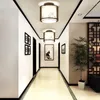 Plafoniere 17 tipi Lampada a LED in stile cinese E27 Lampada in tessuto per soggiorno Corridoio Balcone Portico Lampara Techo