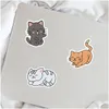 Confezione di adesivi per auto da 60 pezzi Adesivo impermeabile per gatti svegli del fumetto all'ingrosso per laptop Lage Skateboard Notebook Decalcomanie per bottiglie d'acqua Bambini Otfyq