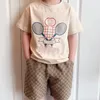 Pantaloni estivi per bambini alla moda nuovissimi pantaloni a maniche corte in cotone set a due pezzi set di abbigliamento per bambini di fascia alta occidentale per uomini e donne neonati di fascia alta