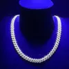 Bijoux fins en argent pur, Baguette Moissanite plaquée or 14 carats, chaînes cubaines de 10mm, vente en gros