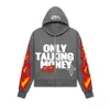 New men's designer hoodie fashion trend Y2K Flame letter print street casual trend cardigan coat men's and women's loose hoodie Size M-2XL