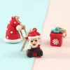 Anahtarlık 1 adet PVC Noel Serisi Kolye Keychain Moda Sevimli Noel Baba Ağacı Eldivenleri Çanta Aksesuarları Küçük Hediyeler