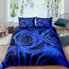 Conjuntos de ropa de cama Juego de funda nórdica de rosa azul Tamaño king 3D Impreso Flor Flores Día de San Valentín Edredón de poliéster botánico