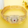 Luxury Arab Caftan Metal Waist Chain For Women Wedding Dress Body Jewelry Gold Color Moroccan Belt Adjustable Length 240118
