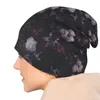 Boinas Sueño de noches de verano #Floral oscuro #Medianoche #Negro #Rosa #Gorro de punto nocturno |-F-|Sombreros de playa de lujo para mujeres y hombres