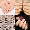 Partihandel 10 satser fullt omslag franska falska naglar naken naturlig manikyr nagel tips faux ongle falsk nagel för kontorssalong nagel 240127