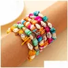 Bracelets de charme Cristal Naturel Irregar Gravier Bracelet Couleurs Bonbons Pour Femmes Bijoux Livraison Directe Dhuem