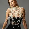 Panie Sexy Pearl Shall Warstwa plemiennego wiatru pusta mody biżuterii łańcuch nadwozia 240127