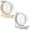 YYW Acrylic Round Ball Counter Bag for Women Crossbody Bags with Chain Seend Asevial ​​Clutch PVC Handbags 240125