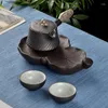 Tebrickor kinesiska bricka zisha hav krukor kreativ modern stil keramik set torr bubbla platta vatten lagring mini