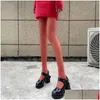 Socken Strumpfwaren Frauen Anti-Haken Rote Strumpfhosen Strümpfe Elastische Nahtlose Strumpfhosen Hohe Taille Leggings Ferse Drop Lieferung Bekleidung Unterwäsche Otmqa