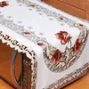 Table Mats Accessories Tablecloth Home 40 85cm Floral Vintage Embroidered Lace Mat Decoration Cover Satin Fabric Washable