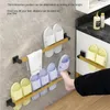 Ensemble d'accessoires de bain, organisateur de pantoufles, étagère de douche murale, pratique pour chaussures, gain de place pour la maison, cintre pour chaussures