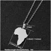 Hanger Kettingen Heren Afrika Kaart Ketting Roestvrij Staal Kaarten Gouden Kettingen Hip Hop Mode-sieraden Voor Vrouwen Man Will en Sandy Dro Dhxom