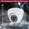 ホワイトCCTV AHDドームカメラ5MP HD OUDOOR屋内ホームBNCセキュリティアナログカメラXmeye 2MP 1080p DVRビデオ監視カムH.265 240126